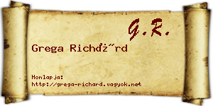 Grega Richárd névjegykártya